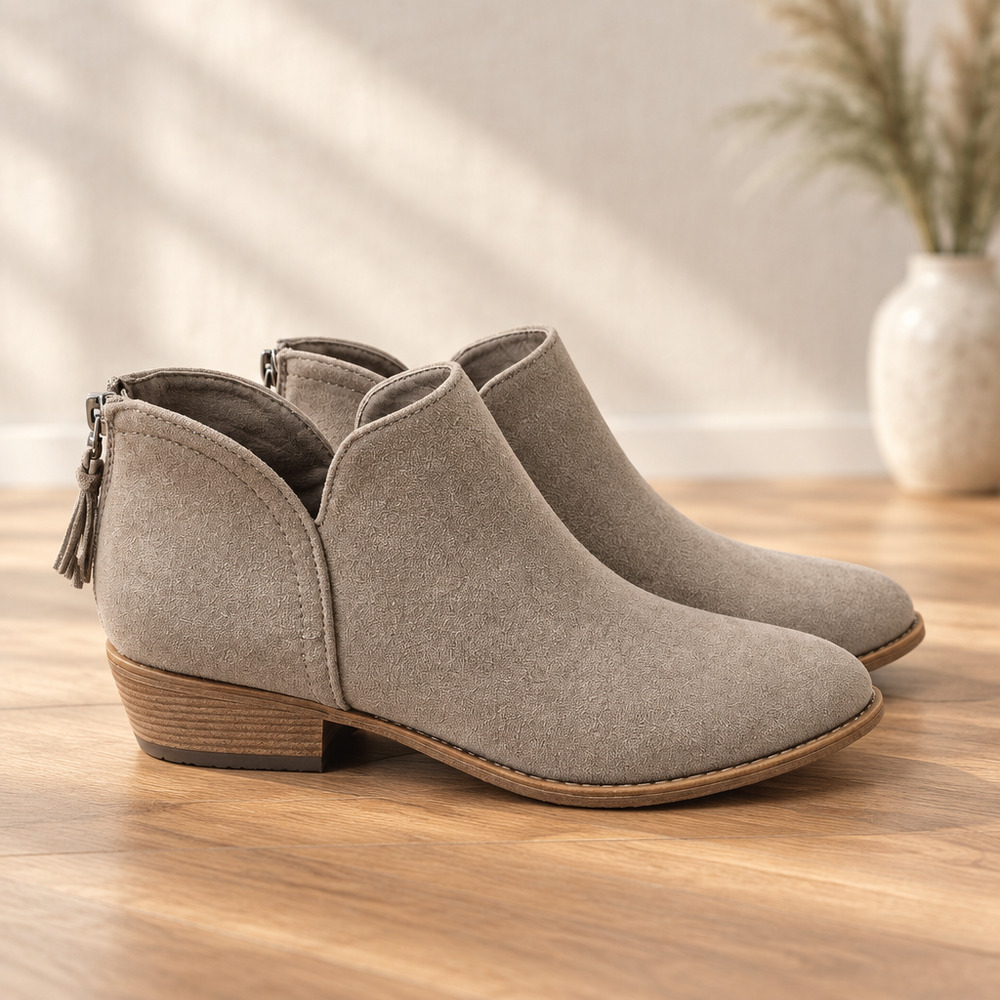 NWOB Journee Collection Faux Suede Ankle Booties Size 7.5